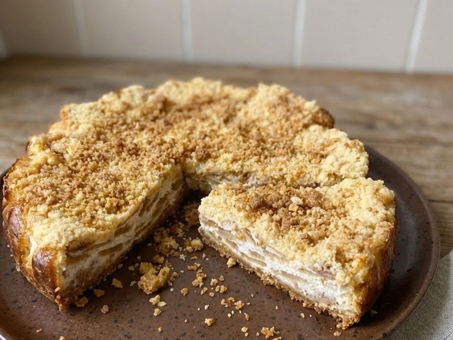 Cheesecake met crumble en appel en peer - 6-8 pers.