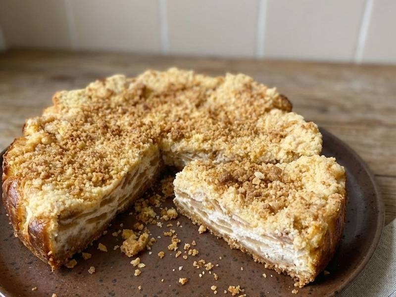Cheesecake met crumble en appel en peer - 6-8 pers.